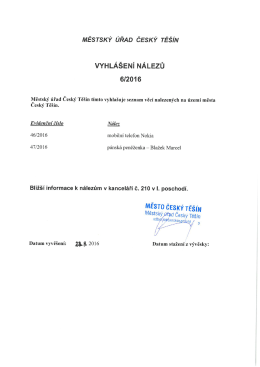 zde - Oficiální stránky Města Český Těšín