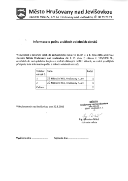 Informace o počtu a sídlech volebních okrsků