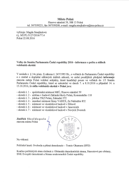 Volby do Sen&aacute;tu Parlamentu ČR 2016 - informace o