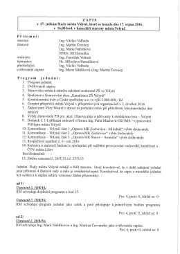 27. z&aacute;pis RM - Město Volyně