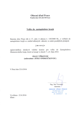 Jmenov&aacute;n&iacute; zapisovatelky - volby do zastupitelstev krajů