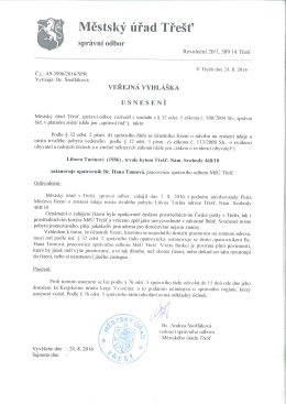 139/2016 - Veřejn&aacute; vyhl&aacute;&scaron;ka