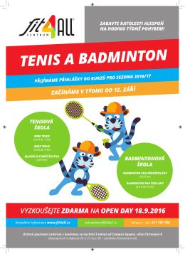 Leták TENIS a BADMINTON škola