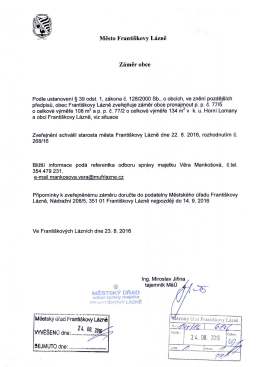 16/145-Záměr obce - pronájem p.p. č. 77/5 a