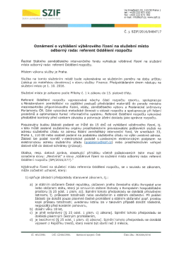 odborný rada: referent Oddělení rozpočtu