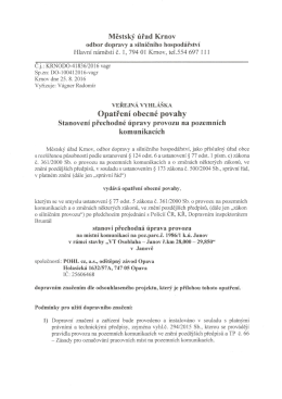 Opatření obecné povahy - Stanovení přechodné úpravy