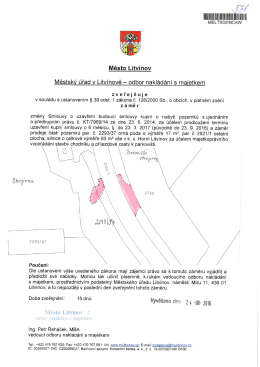 Záměr změny Smlouvy o uzavření budoucí smlouvy kupní