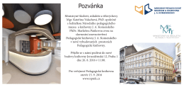Pozvánka - Národní pedagogické muzeum a knihovna JA