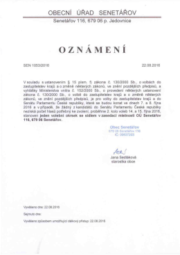 Volby počet a sídlo volebního okrsku