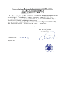 Stanovení minimálního počtu členů OVK pro volby do kraje 7. a 8.10