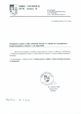 St&aacute;hnout - obec studnice