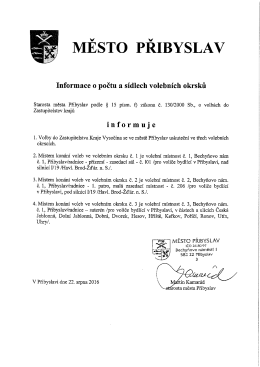 Informace o počtu a sídlech volebních okrsků