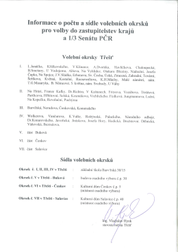 135/2016 - Volebn&iacute; okrsky Tře&scaron;ť