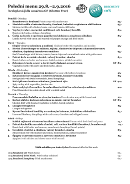 Polední menu 29.8.–2.9.2016