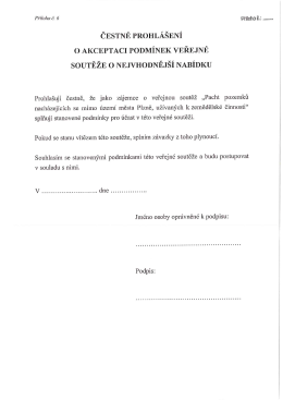 Čestn&eacute; prohl&aacute;&scaron;en&iacute; o akceptaci podm&iacute;nek veřejn&eacute; soutěže o