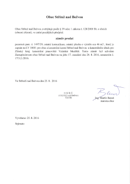 Záměr prodat - Obec Střítež nad Bečvou