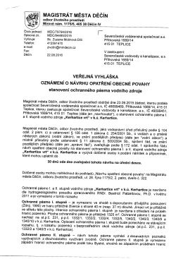 veřejná vyhláška - Oznámení o návrhu opatření