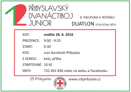 Dvanáctiboj - JUNIOR - duatlon - pozvánka