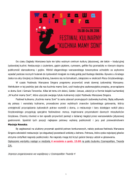 program festiwalu - Festiwal Warszawa Singera