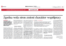 Zgodna wola stron zmieni charakter współpracy