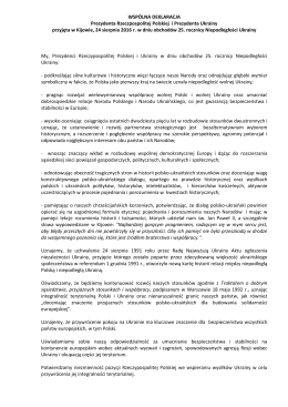 deklaracja polsko-ukraińska. pełny tekst