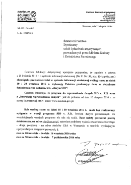 Pobierz pismo - Centrum Edukacji Artystycznej