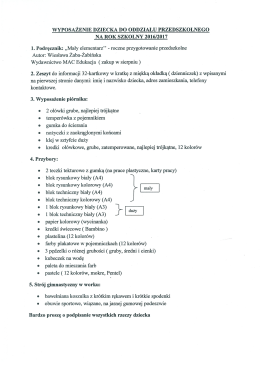 wyprawka dziecka do oddziału przedszkolnego