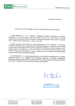 Page 1 PO | Gebrand Polbrand Sp. z o.o. Warszawa, 25.08.2016