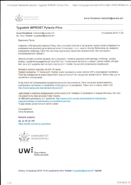 Page 1 Uniwersytet Warszawski (poczta)