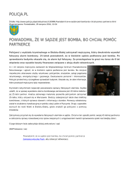 policja.pl powiadomił, że w sądzie jest bomba, bo chciał pomóc