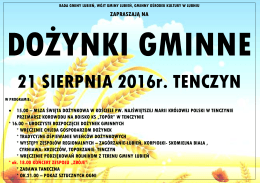 Dożynki 2016 plakat - Gminny Ośrodek Kultury w Lubniu