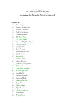 Lista przyjętych (1E1) Technik ekonomista (mat
