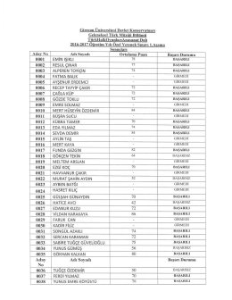 2016-2017 Türk Halk Oyunlarý Özel Yetenek S ýnavý 1.Aþama