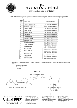 Page 1 TC. BEYKENT ÜNİVERSİTESİ SOSYAL BİLİMLER