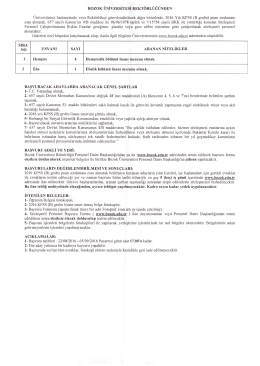 Page 1 BOZOK ÜNİVERSİTESİ REKTÖRLÜĞÜNDEN Üniversitemiz