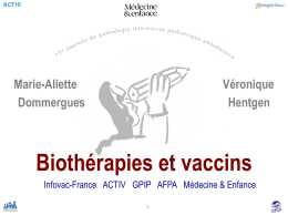 Biothérapies et vaccins