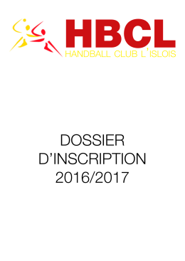 dossier d`inscription 2016/2017