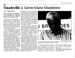 Vaudeville à Sainte-Marie-Madeleine – Le Courrier de St