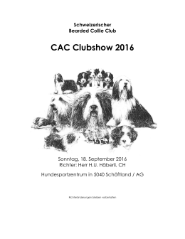 CAC Clubshow 2016 - Schweizerischer Bearded Collie Club