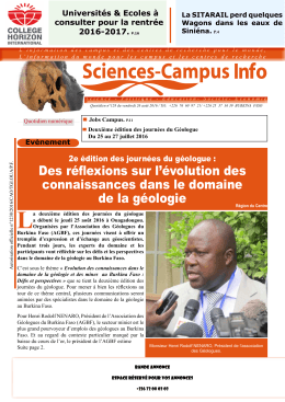 Téléchargez le quotidien Sciences-Campus Info n°128 du vendredi
