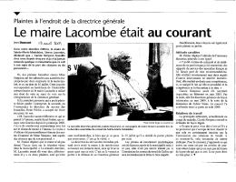 Le maire Lacombe était au courant