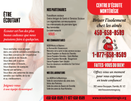 pamphlet - Centre d`écoute Montérégie