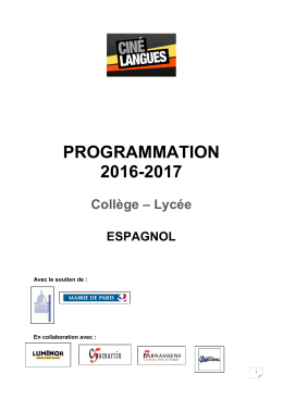 programmation cinélangues 2009-2010