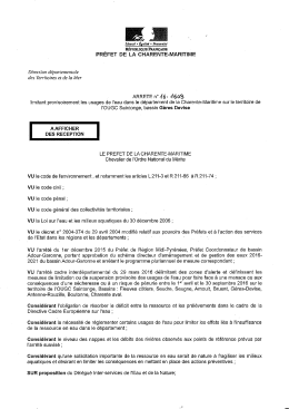 Arrêté n°16-1603 du 23 août 2016 limitant provisoirement les