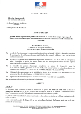 Arr&ecirc;t&eacute; mise &agrave; disposition - format : PDF - 0,87 Mb