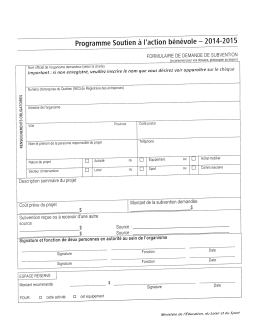 Programme Soutien à l`action bénévole — 2014—201 5