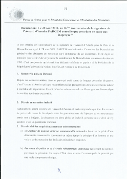 Cliquer ici pour lire en intégralité la déclaration.
