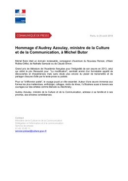 Hommage à Michel Butor pdf - Ministère de la Culture et de la