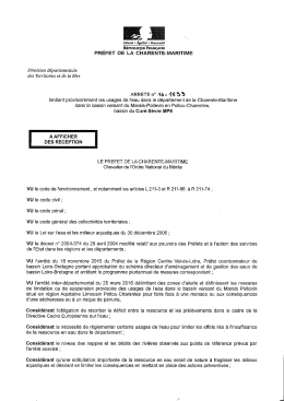 Arrêté n° 16-1593 du 19 août 2016 limitant provisoirement les