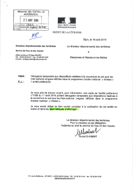 Arrêté préfectoral n°1166 du 17 août 2016